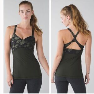 Lululemon Wrap It Up Tank Top/Butterfly Fatigue Green